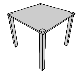 A table is just a large flat box and four long, narrow boxes